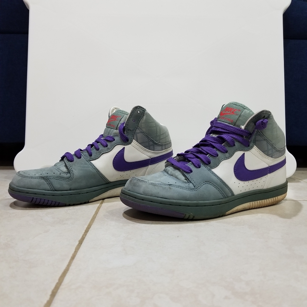 Nike Court Force High Top Purple Gray Men's Size 8 - Picture 2 of 11